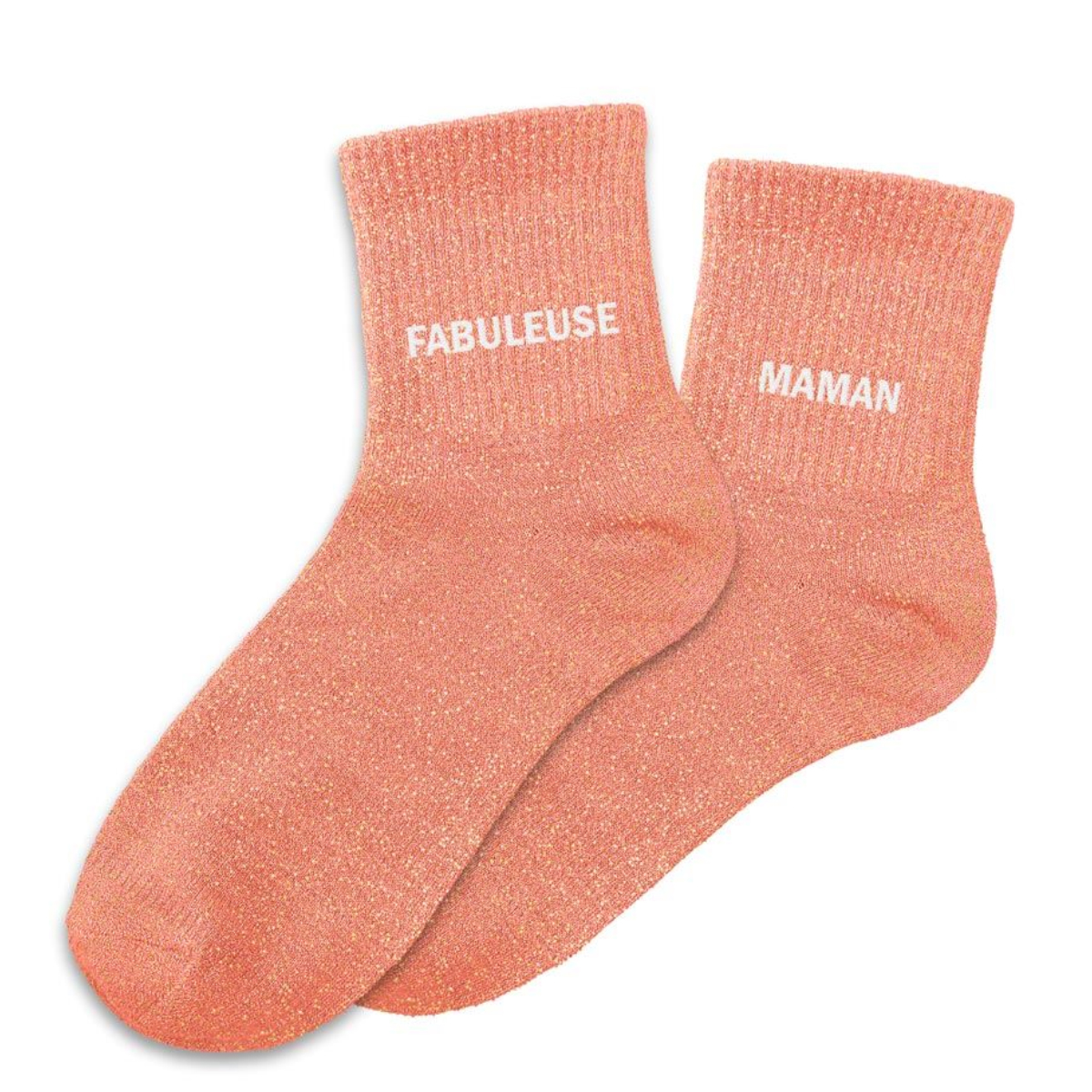 Paire de Chaussettes Pailletes Orange Fabuleuse Maman