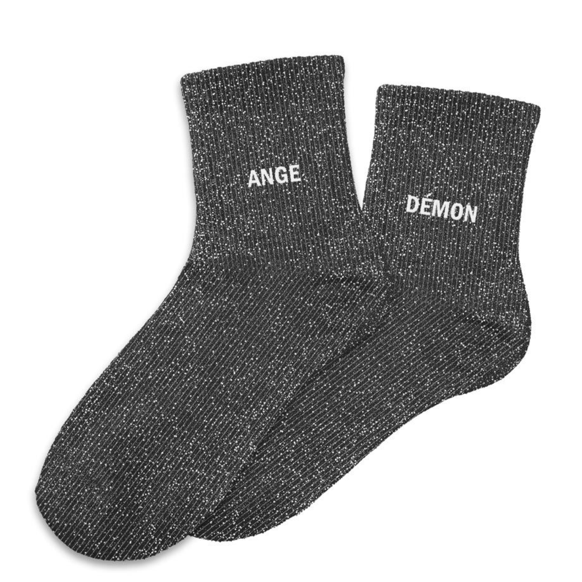 Paire de Chaussettes Pailletes Noires Ange Dmon