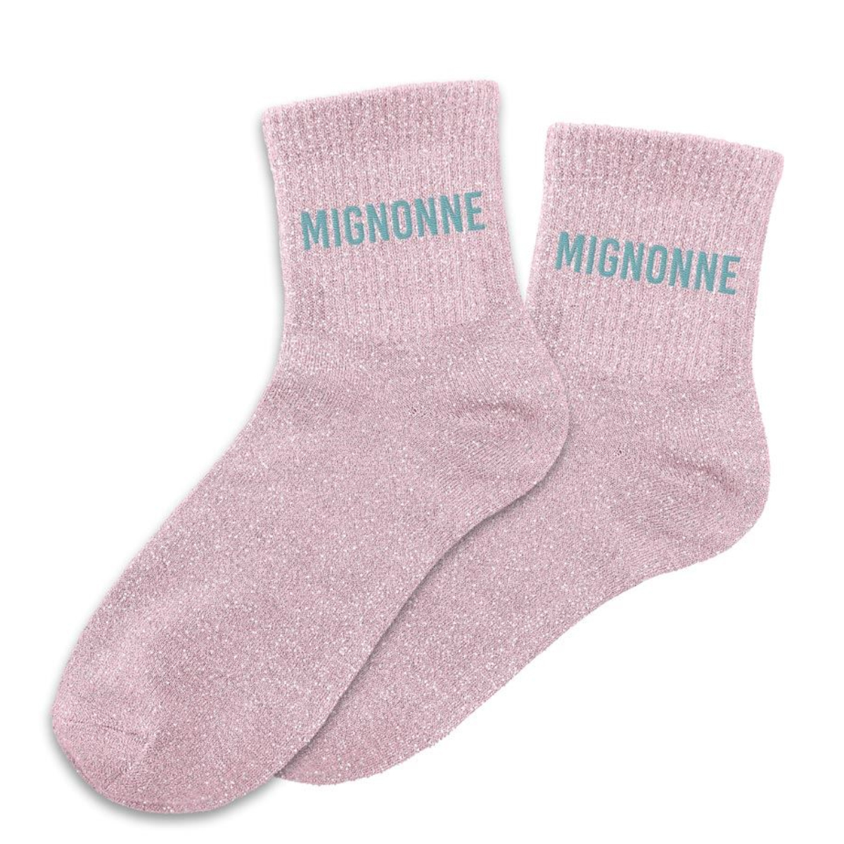 Paire de Chaussettes Pailletes Mignonne Rose