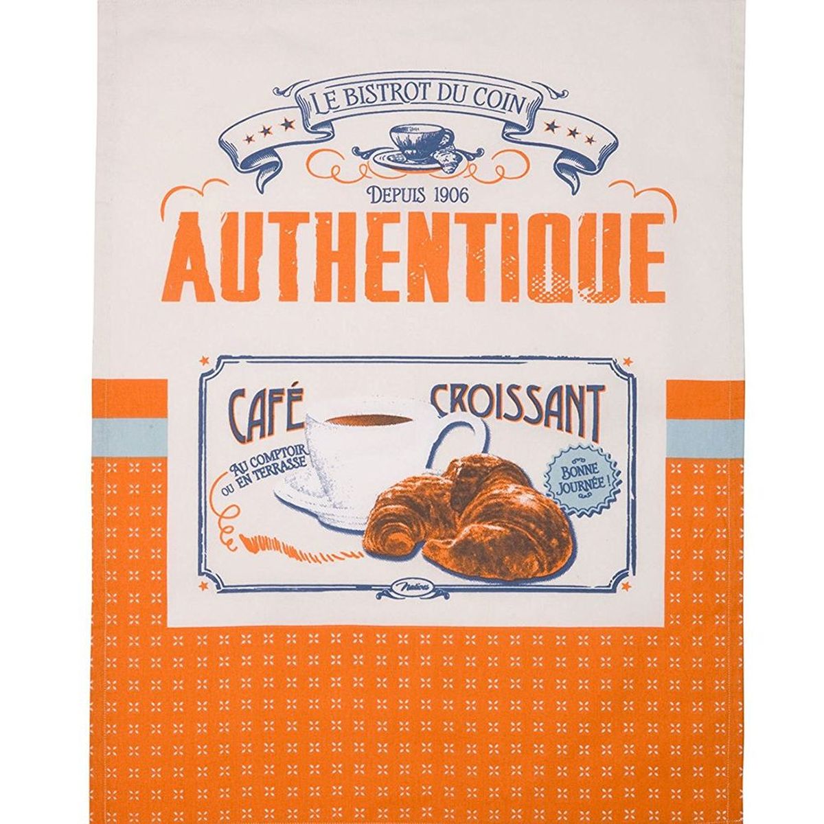 Torchon Authentique Caf Croissant en coton 70 x 51 cm