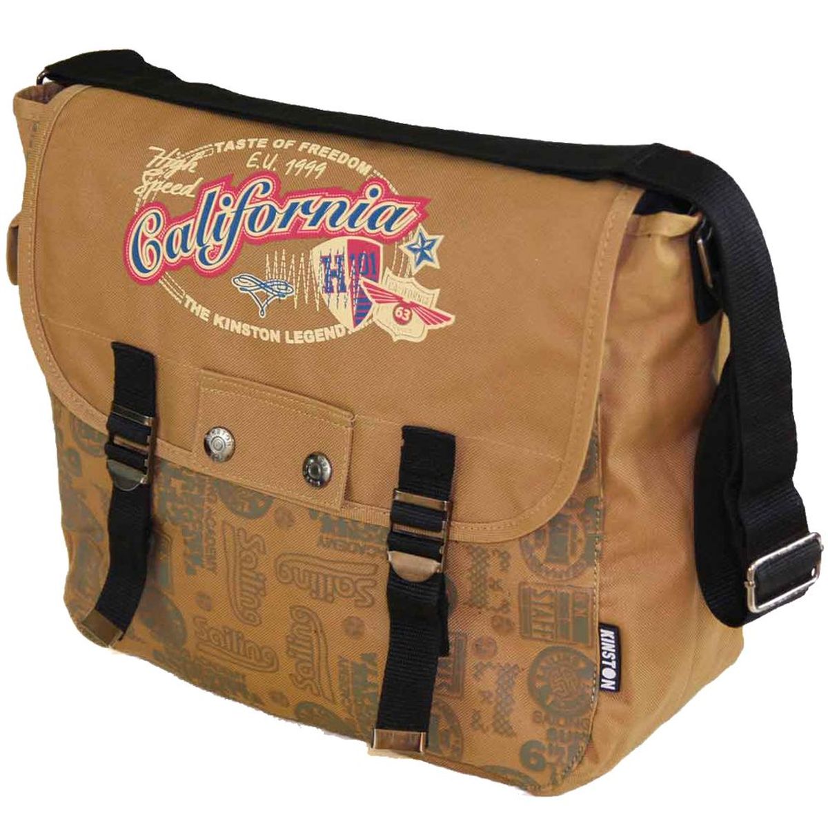 Sac bandoulire California forme Besace Camel