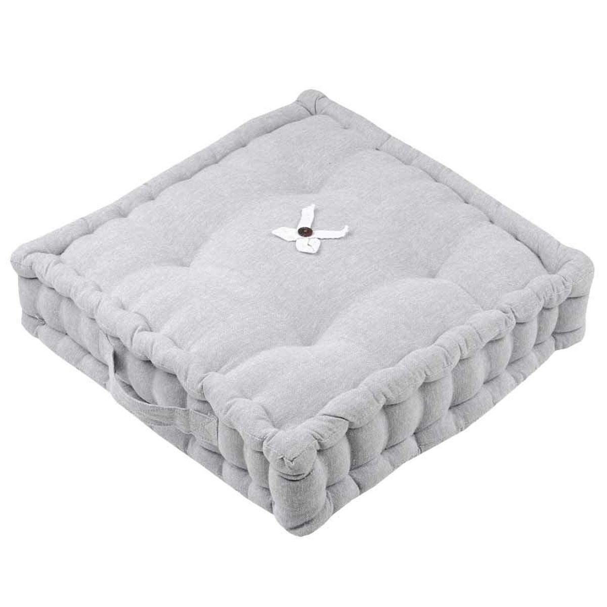 Coussin de sol Charmelia Gris en coton 45 x 45 x 10 cm