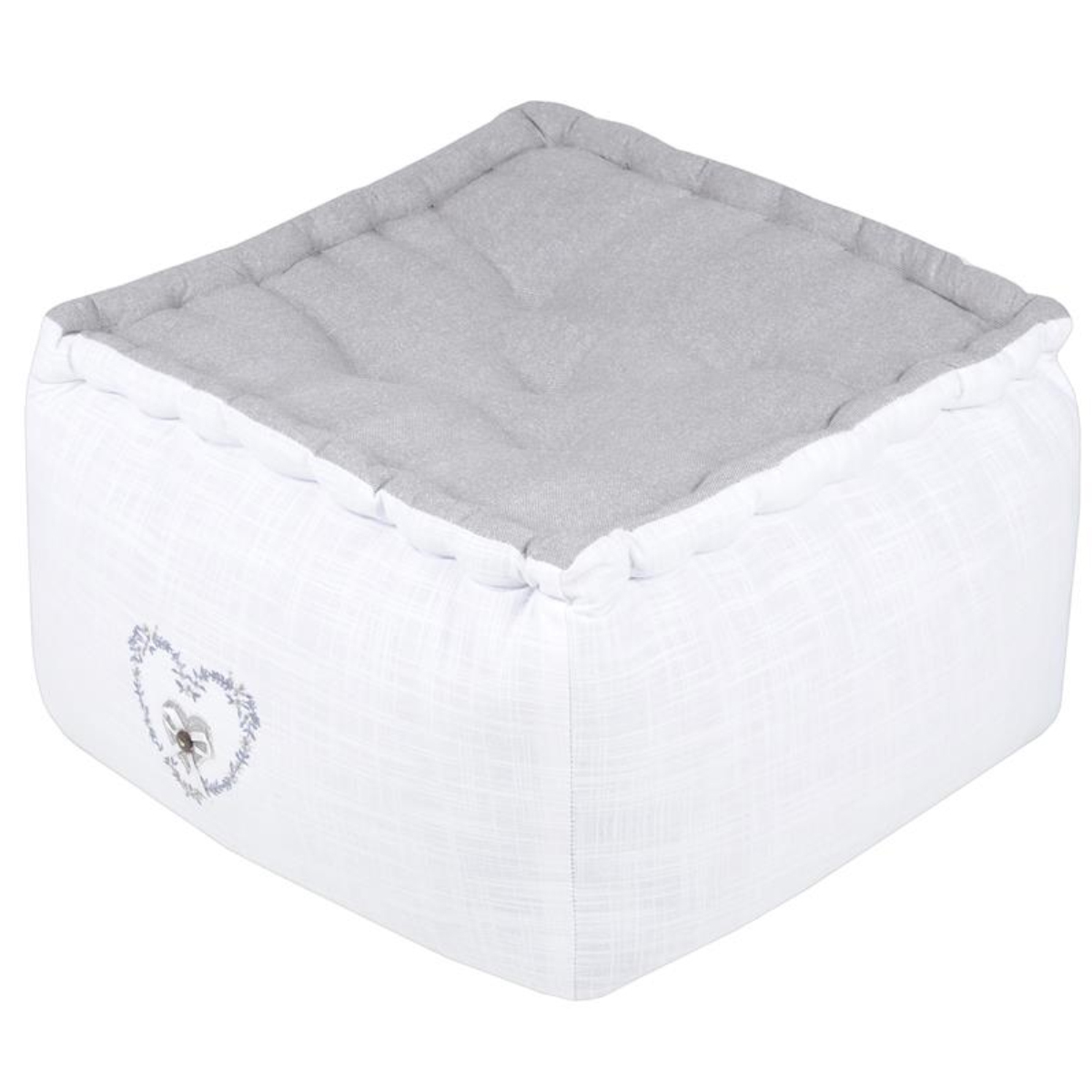 Pouf coussin de sol en coton 40 x 40 x 25 cm - Pauline