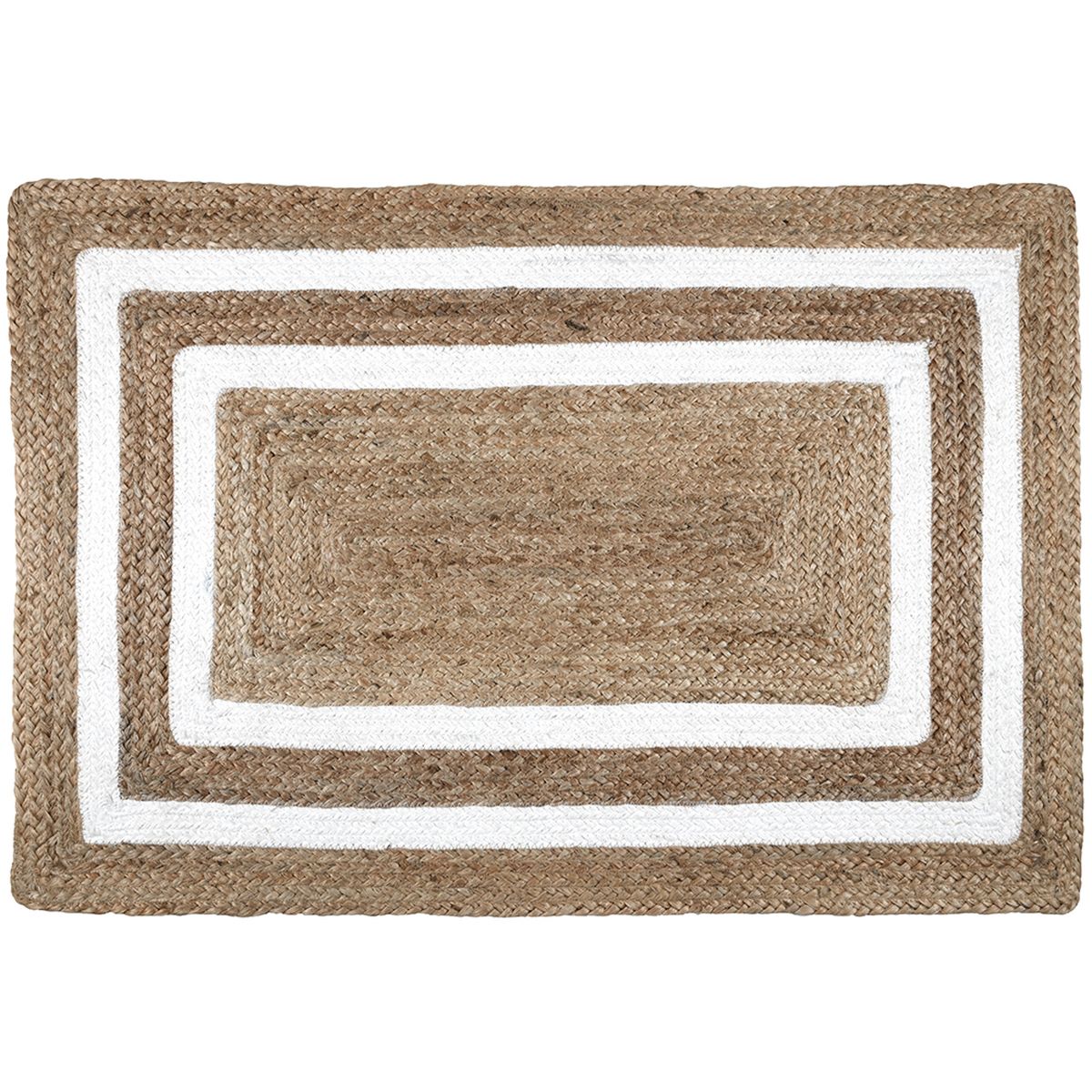 Tapis Ethnique 60 x 90 cm en Jute - Ecru