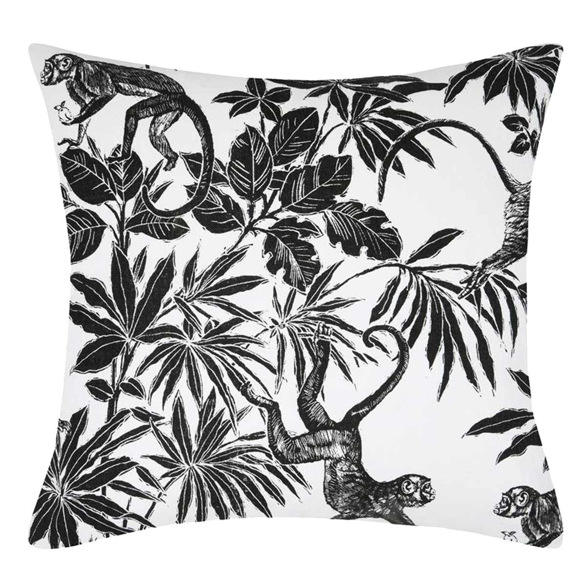 Housse de coussin Macaco blanc et ardoise 40 x 40 cm