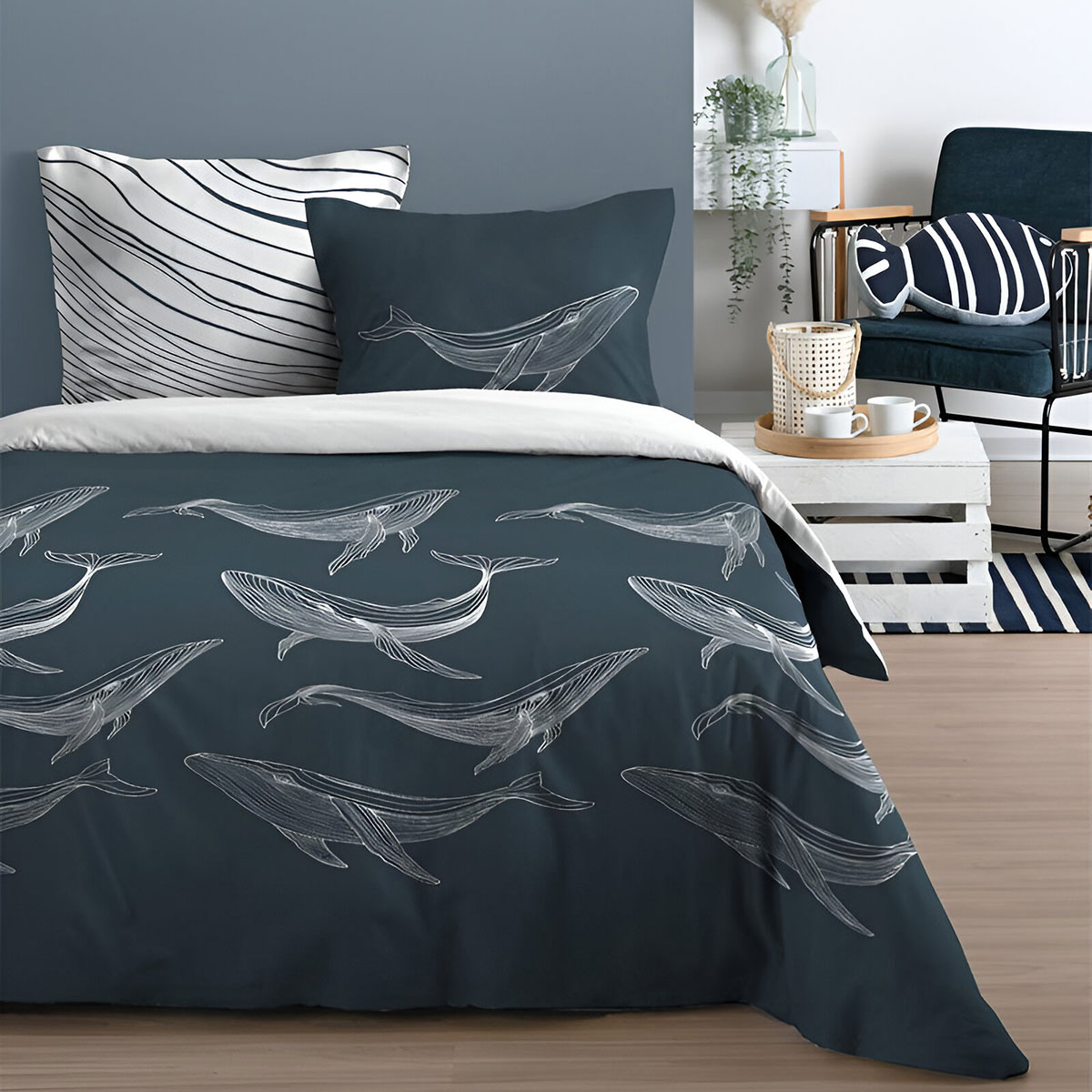 Housse de couette Whales et deux taies 240 cm