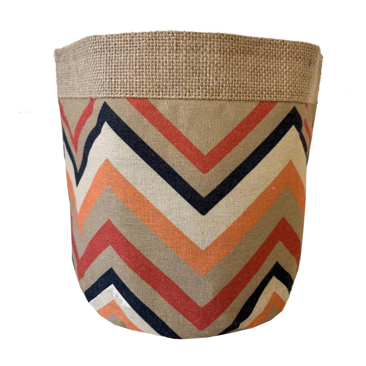 Cache-pot en Jute Modle Bandes Colores 14 cm