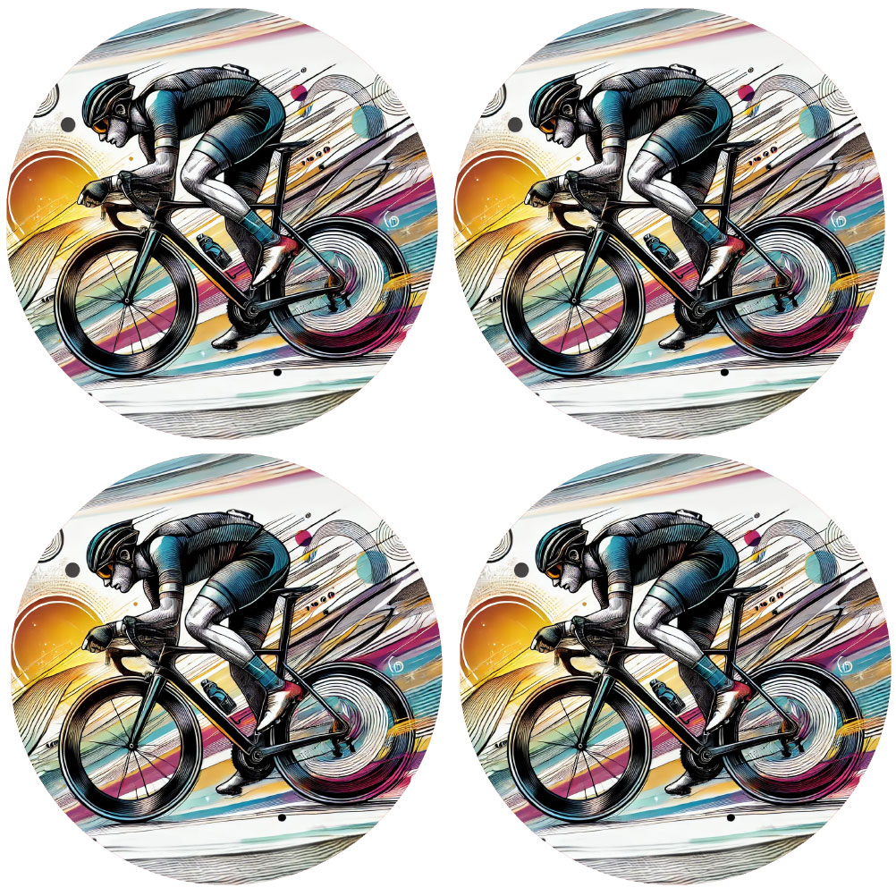 Dessous de verres cycliste by Cbkreation par 4