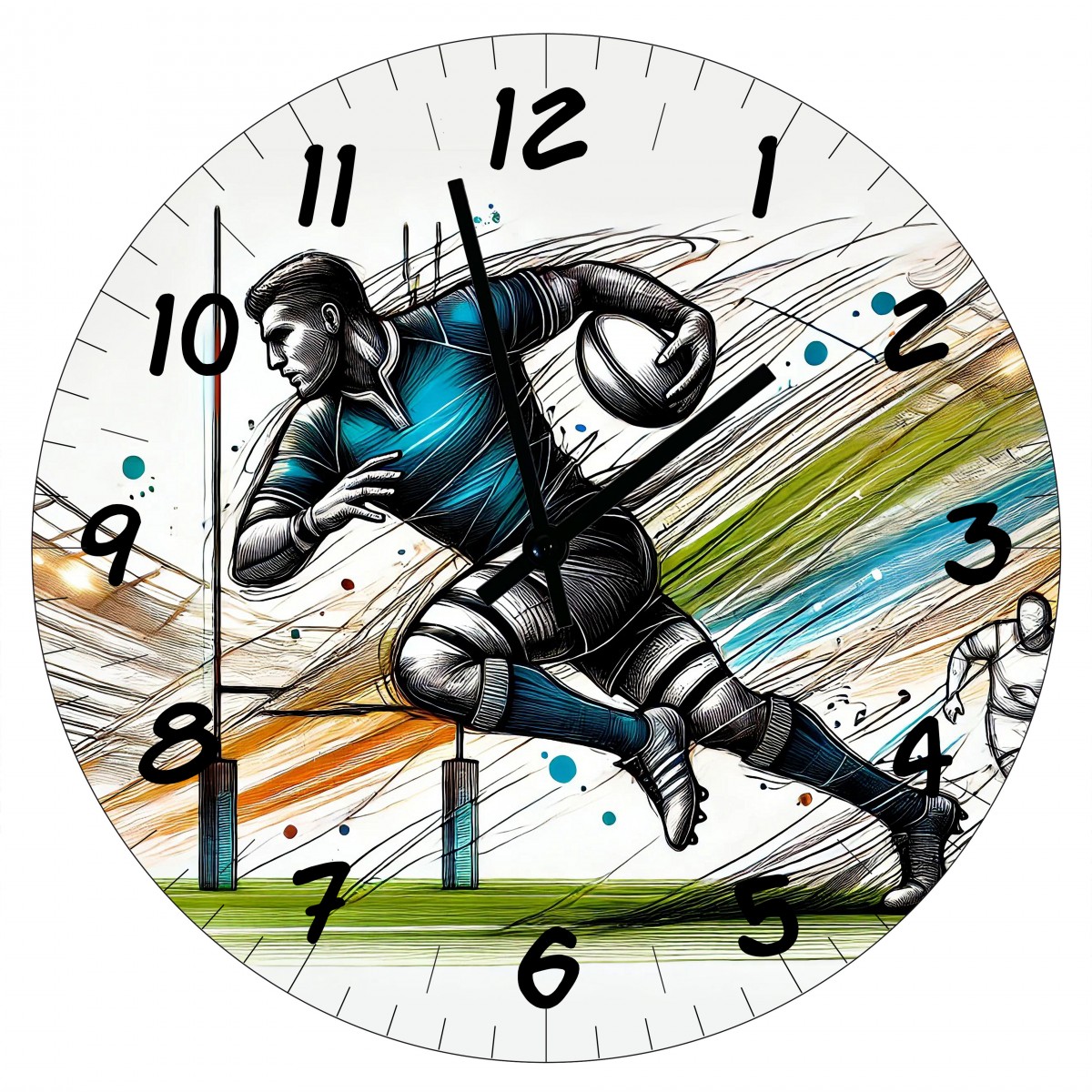 Horloge Ronde en verre Rugby 29 cm