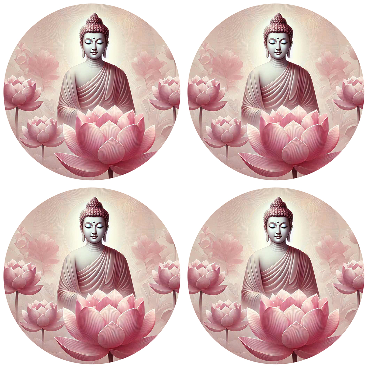 Dessous de verres roses sagesses de bouddha by Cbkreation par 4