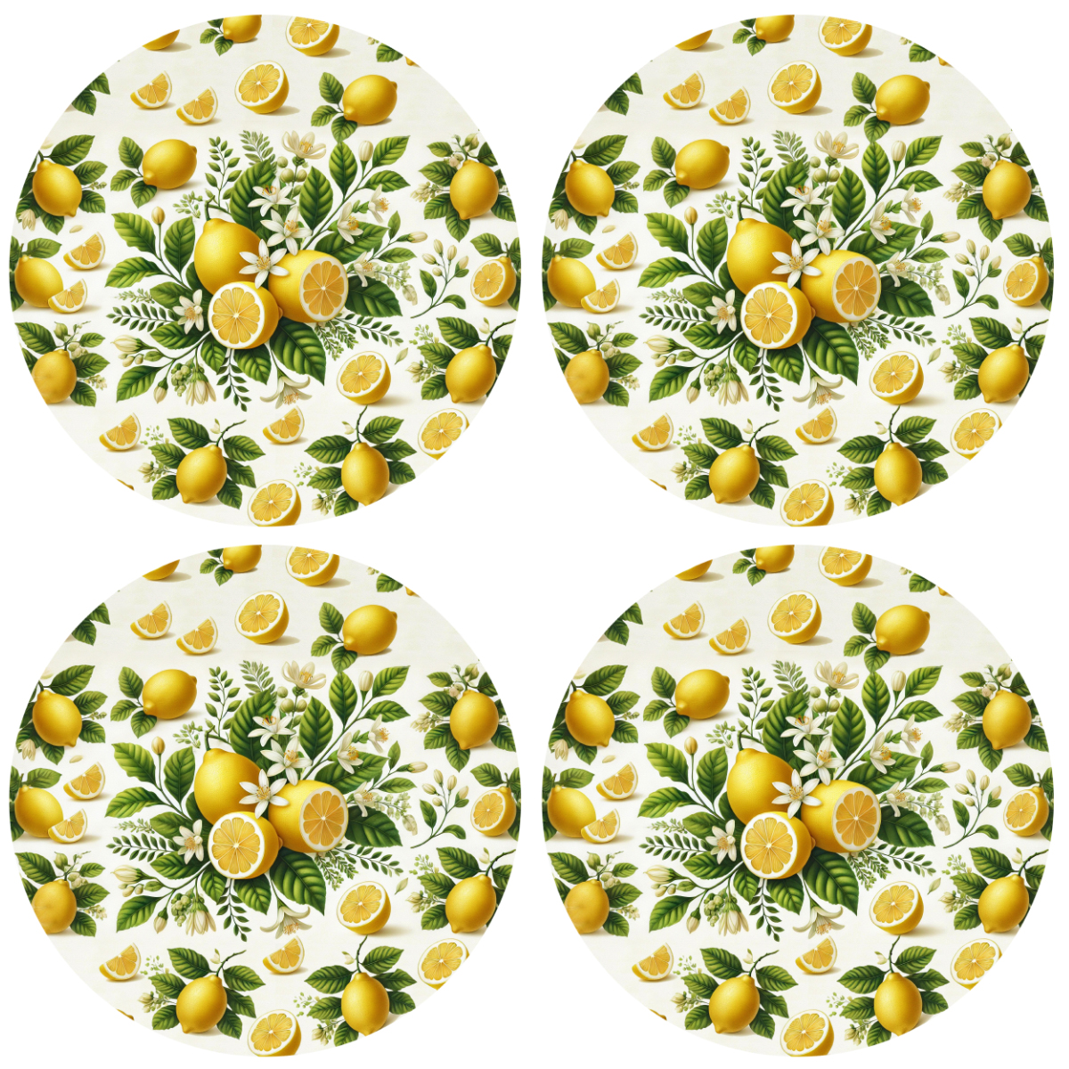 Dessous de verres  citronnier en fleur Cbkreation