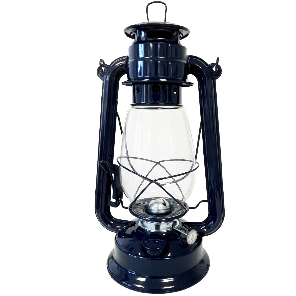 Lampe tempte en mtal bleu marine 30 cm