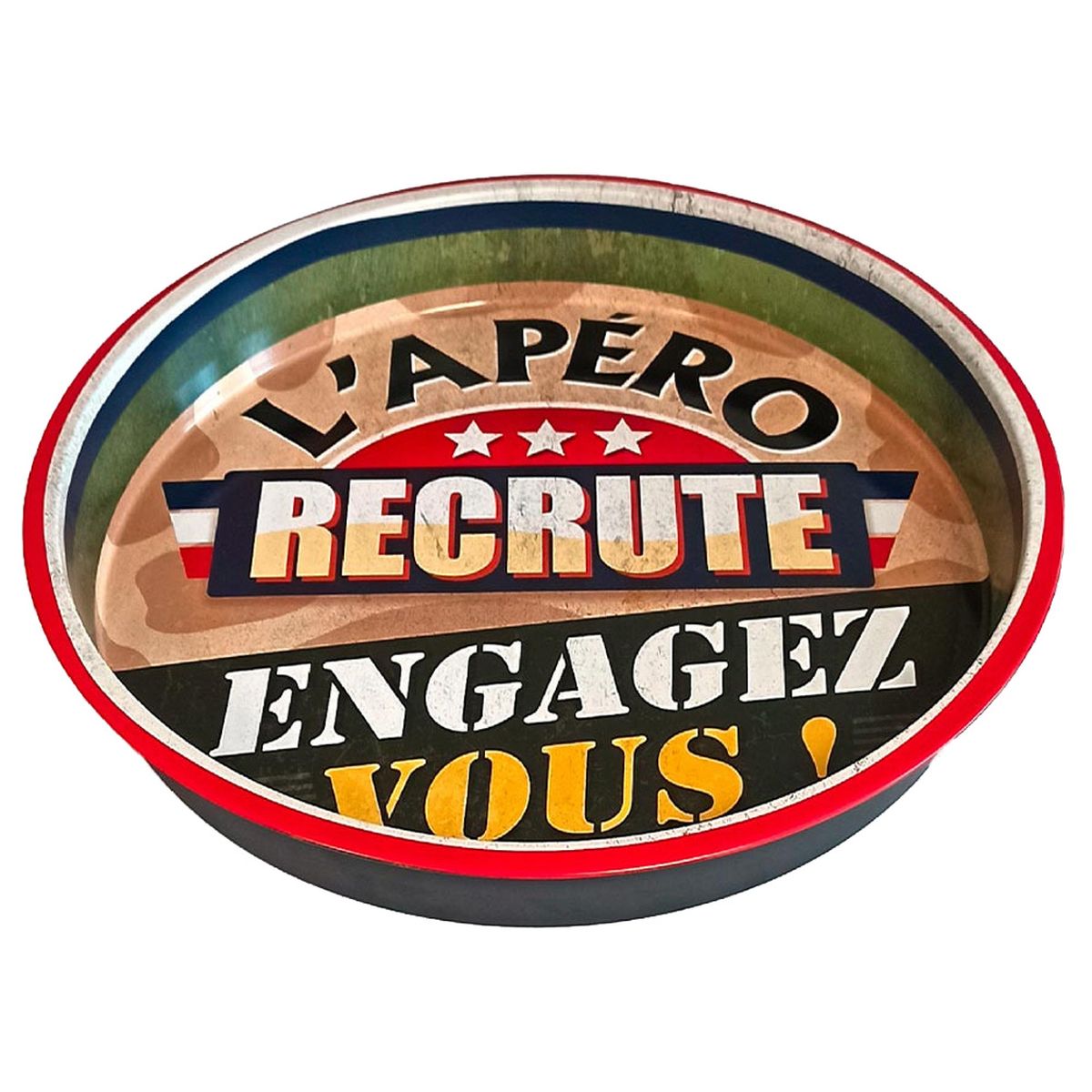 Plateau L'apro recrute - rond en mtal 33