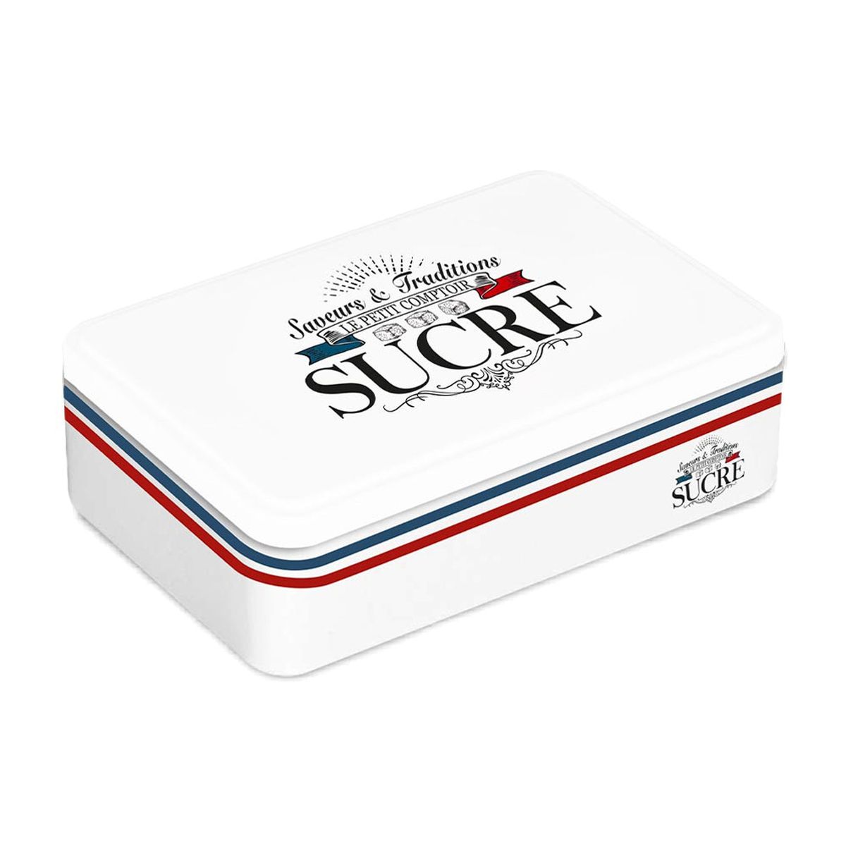 Boite  sucre en mtal Saveurs et Traditions Franaises