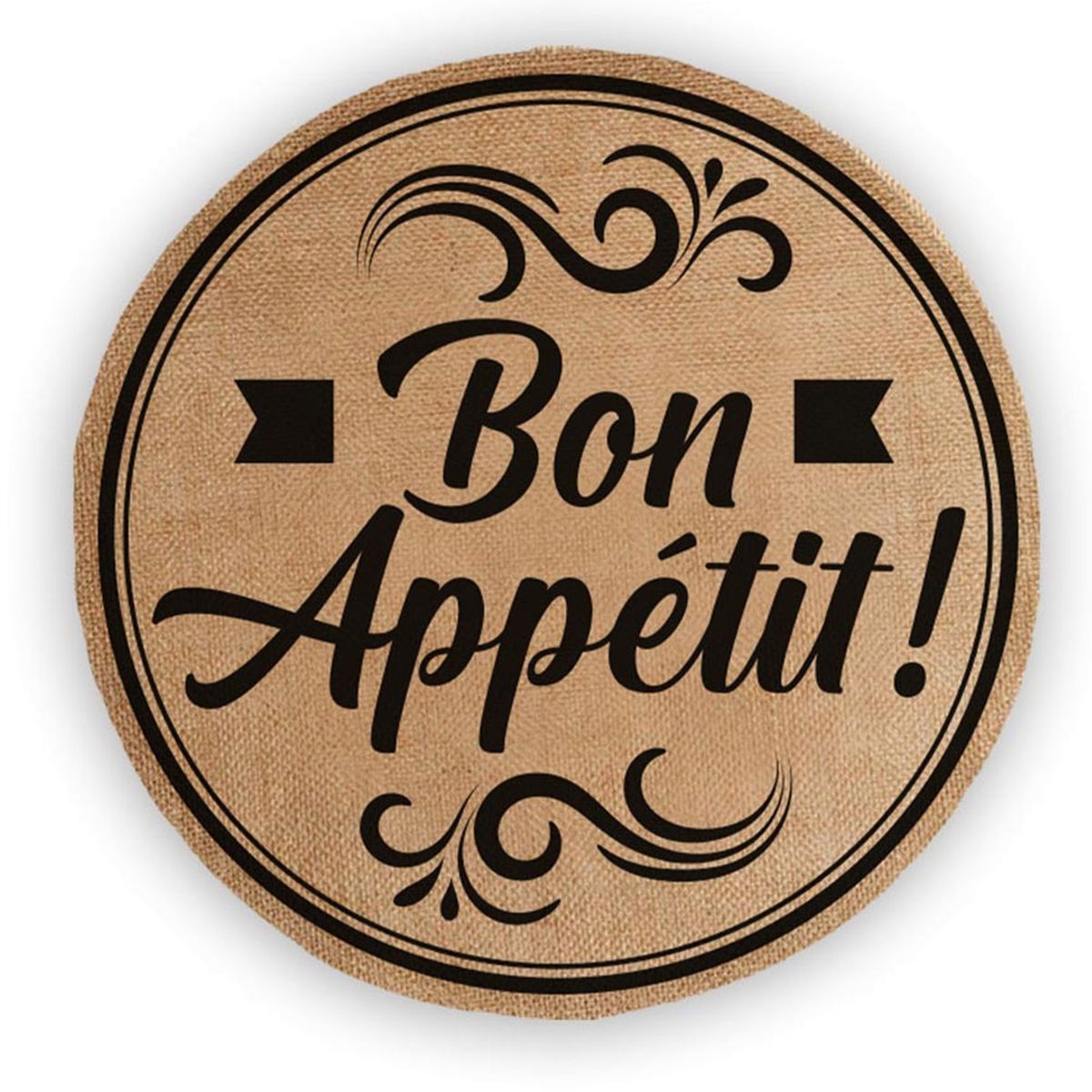 Set de table rond en toile de jute - Bon Appetit