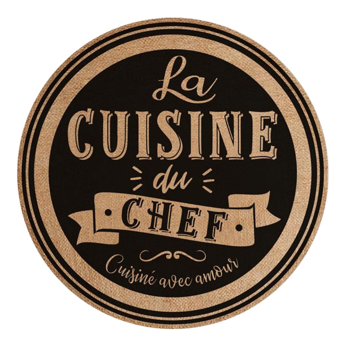 Set de table rond en toile de jute - La Cuisine du Chef