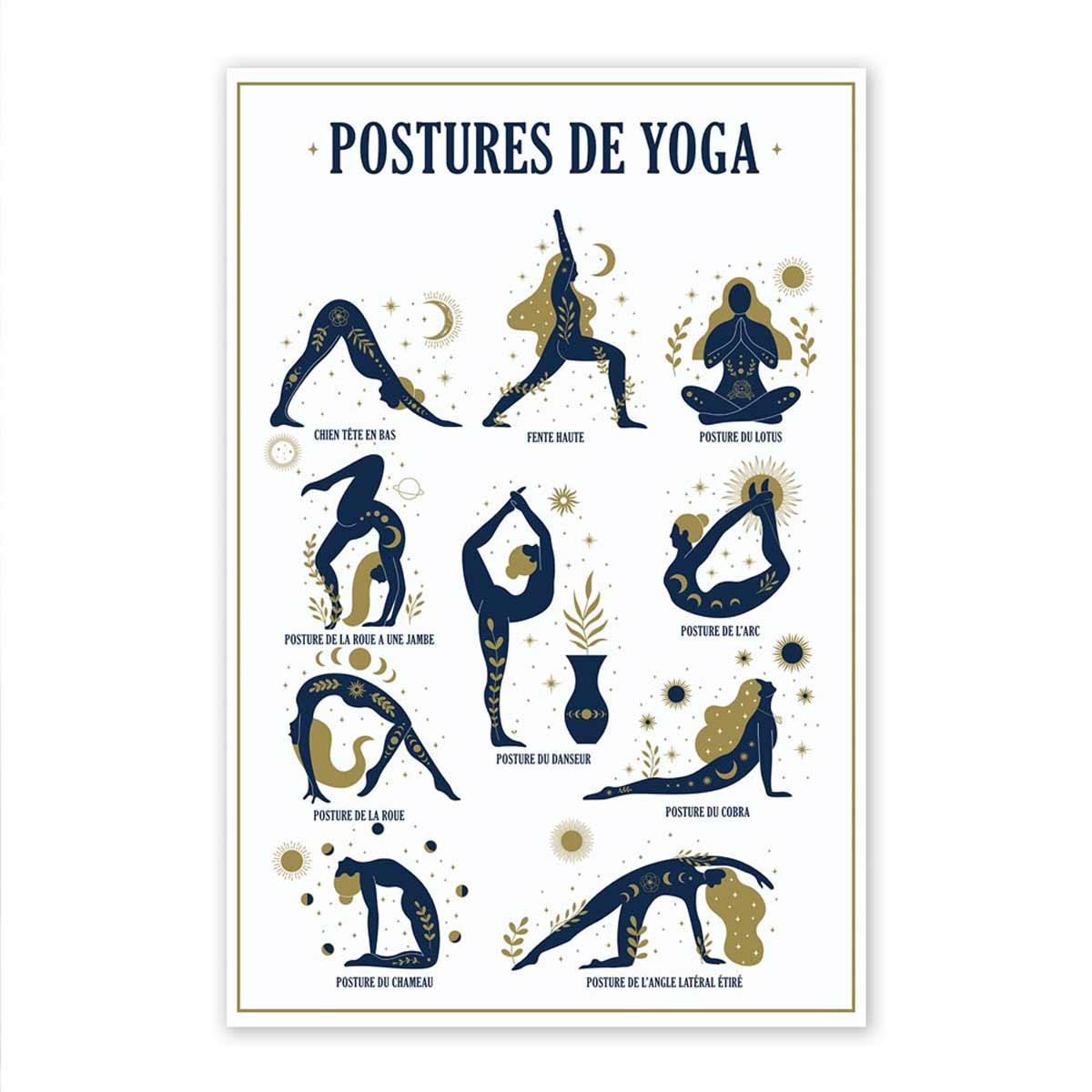 Cadre en toile Postures de Yoga 60 x 40 cm