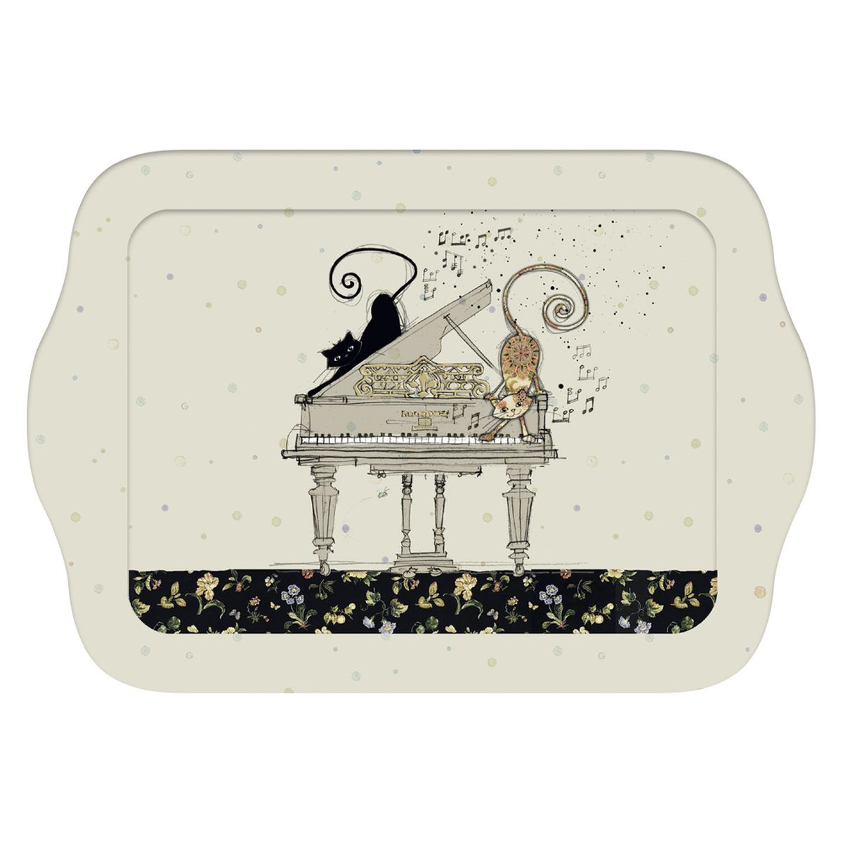 Plateau Chats sur Piano en mlamine - Kiub Collection Bug Art