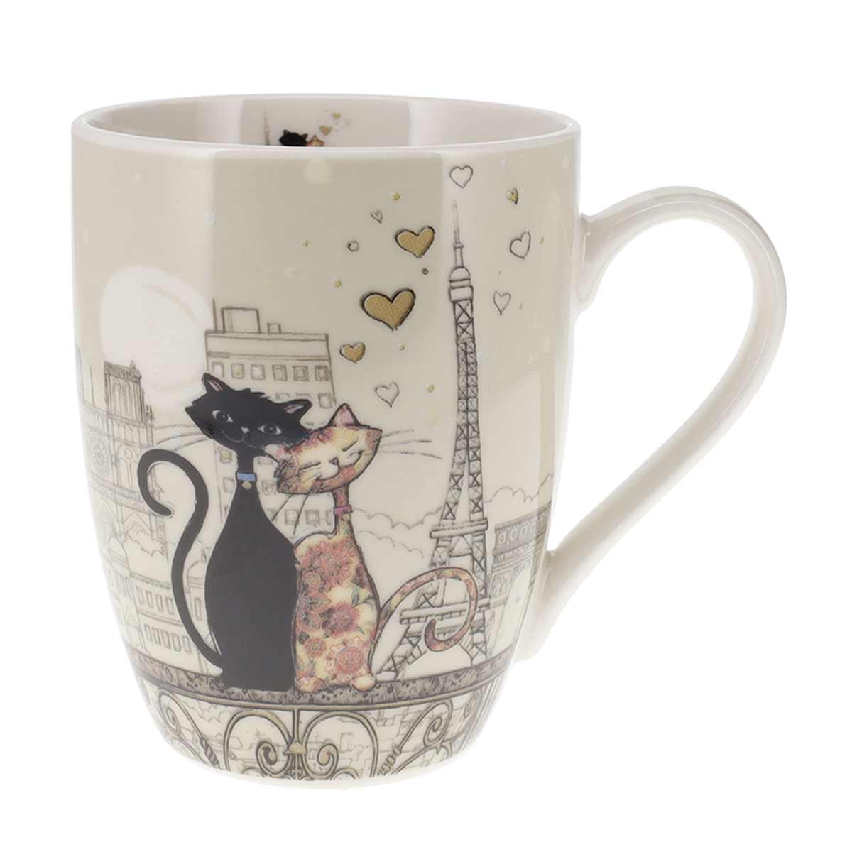 Mug chats amoureux  Paris en porcelaine - 340 ml - Bug Art