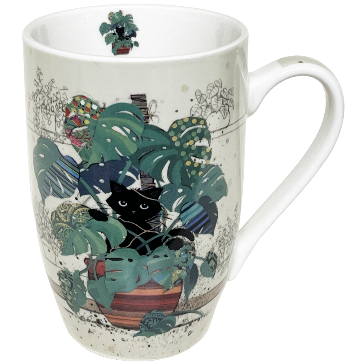 Mug XL Chaton dans la monstera en Porcelaine - 490 ml