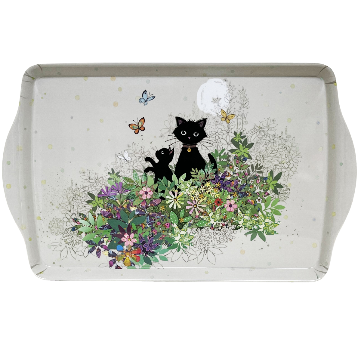 Plateau en mlamine chats et papillons Bug Art 38 cm