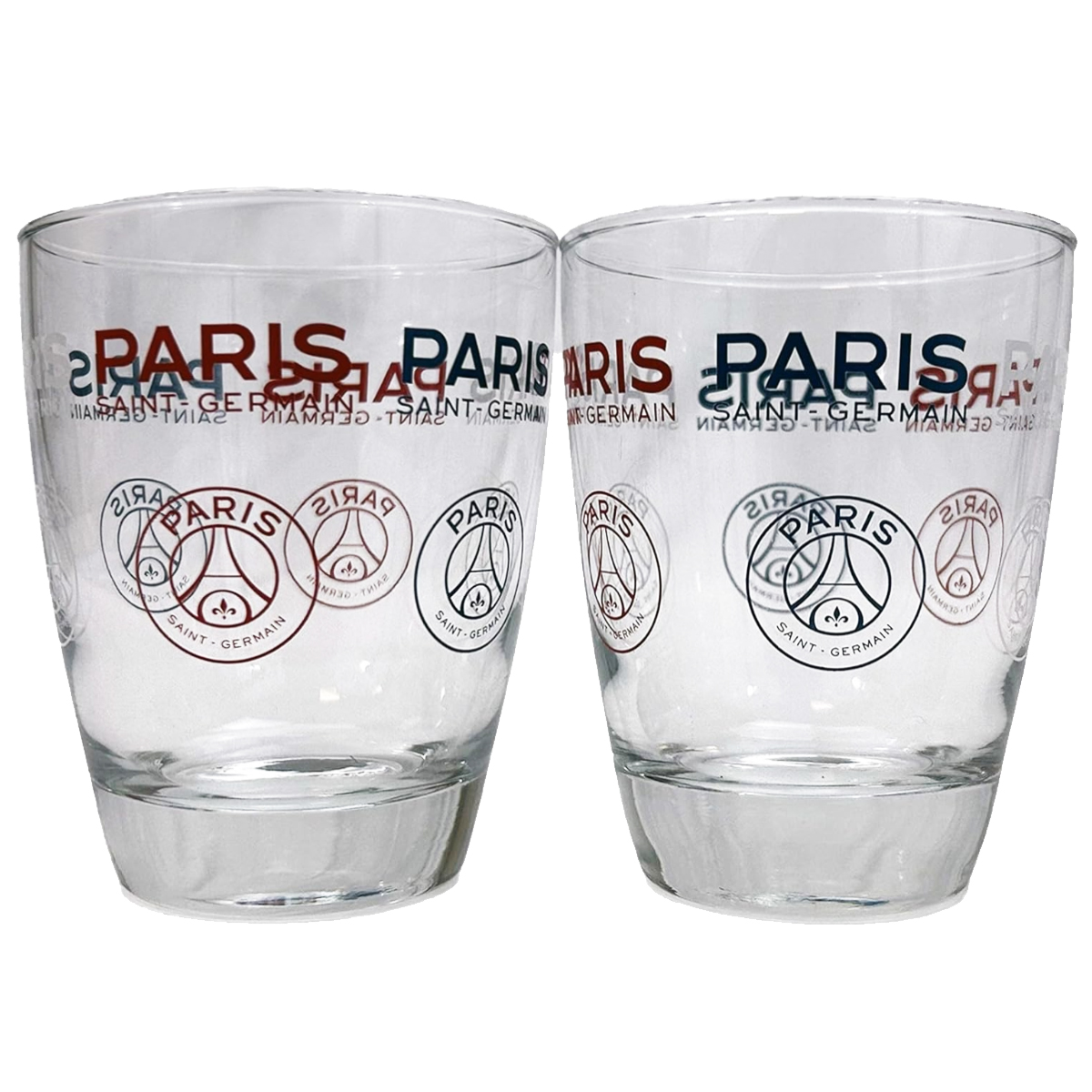 Verres  eau Paris Saint Germain PSG en set de 2