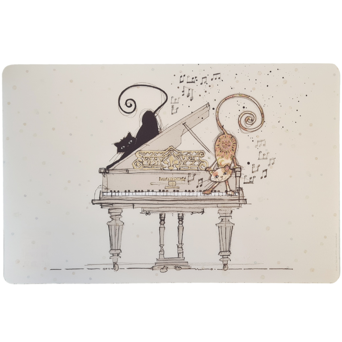 Set de table chats sur le piano par Bug Art