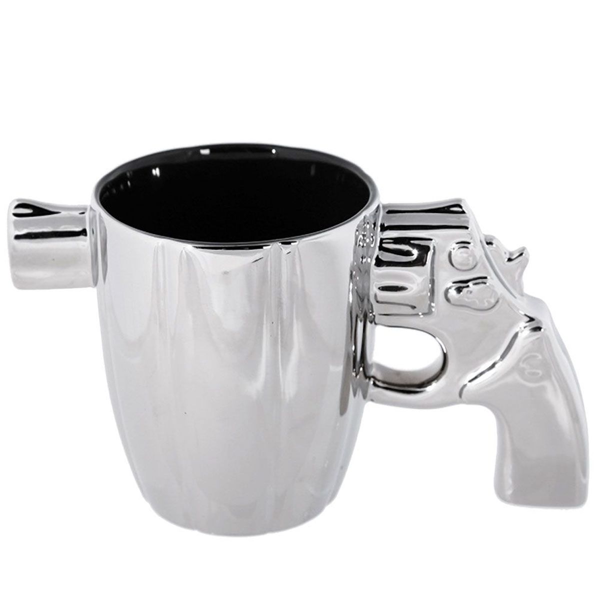 Mug Revolver en cramique argente