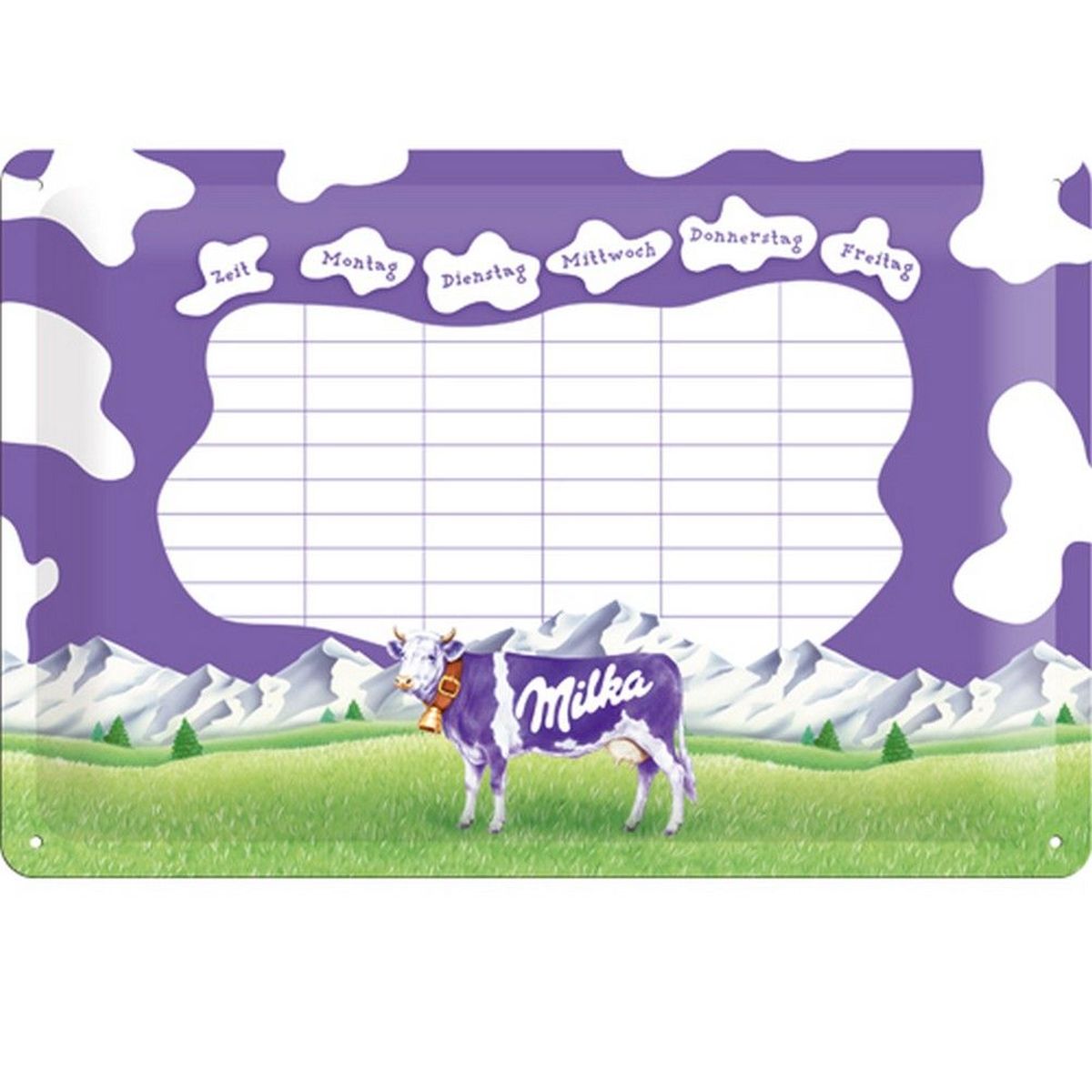 Emploi du temps Milka - Ardoise en mtal