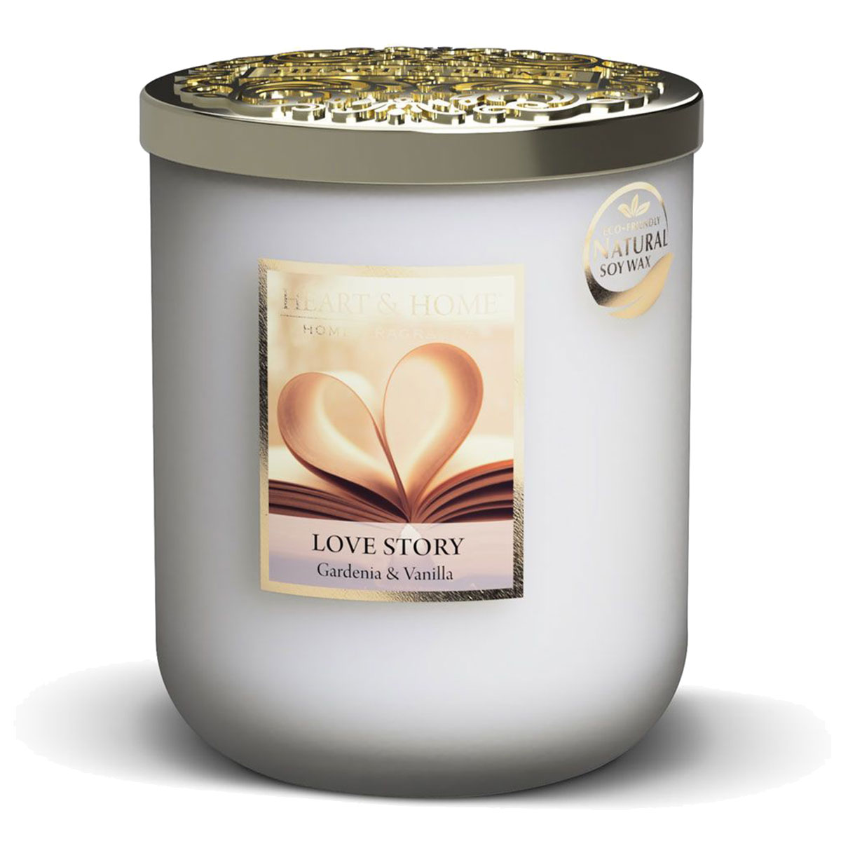 Grande bougie Heart and Home 75 heures - Love Story