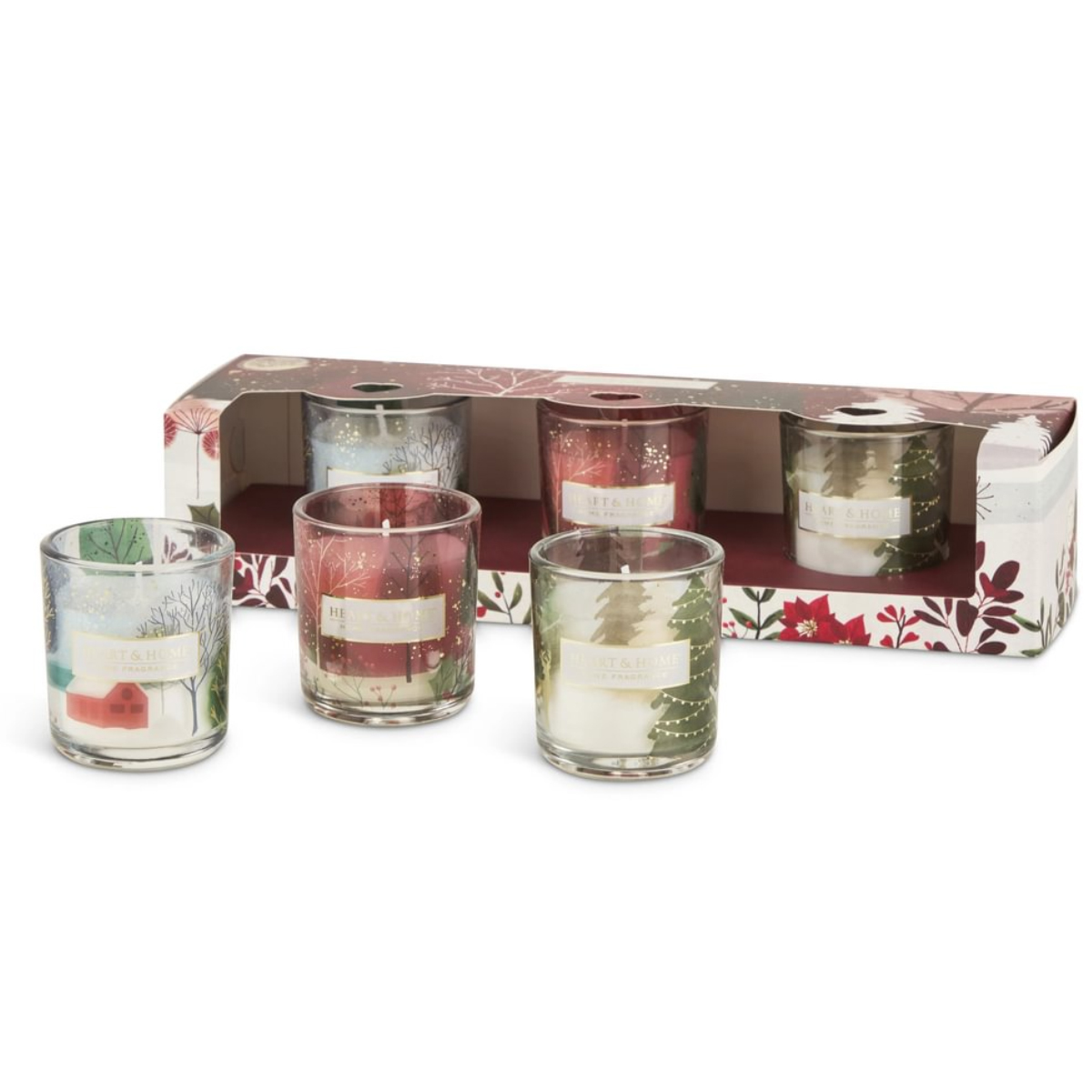 Coffret cadeau 3 bougies votives Heart and Home - Nol