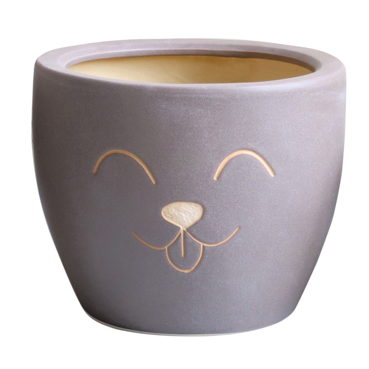 Cache pot Petsy en terre cuite 23 cm - Taupe