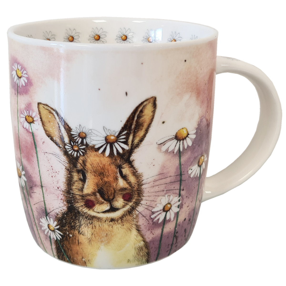 Mug en porcelaine Lapin et marguerites par Alex Clark