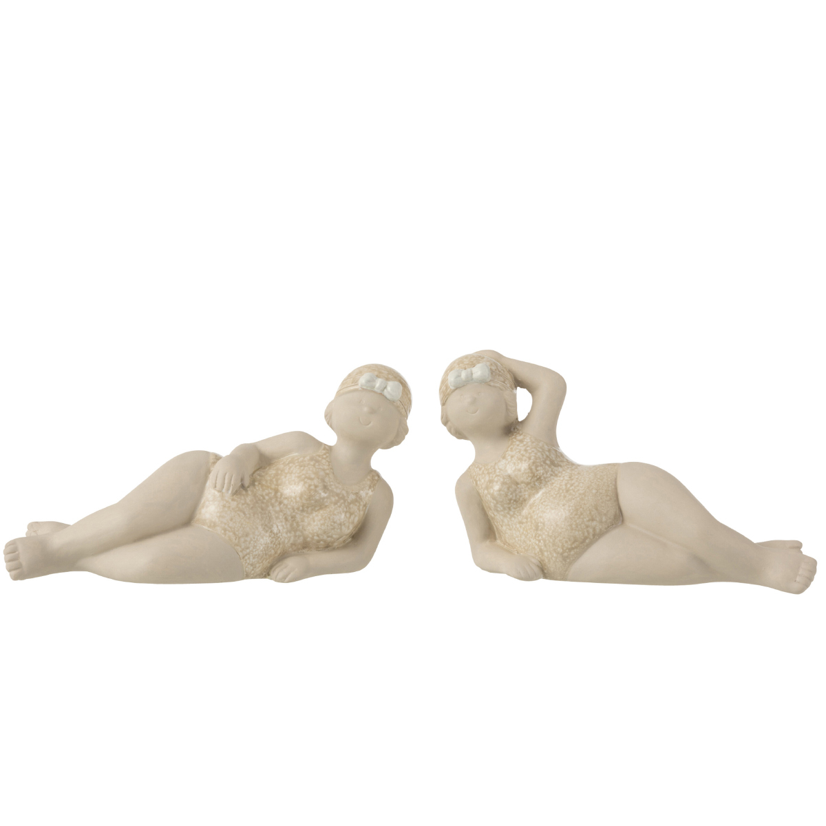 Set de 2 statuettes baigneuses en cramique