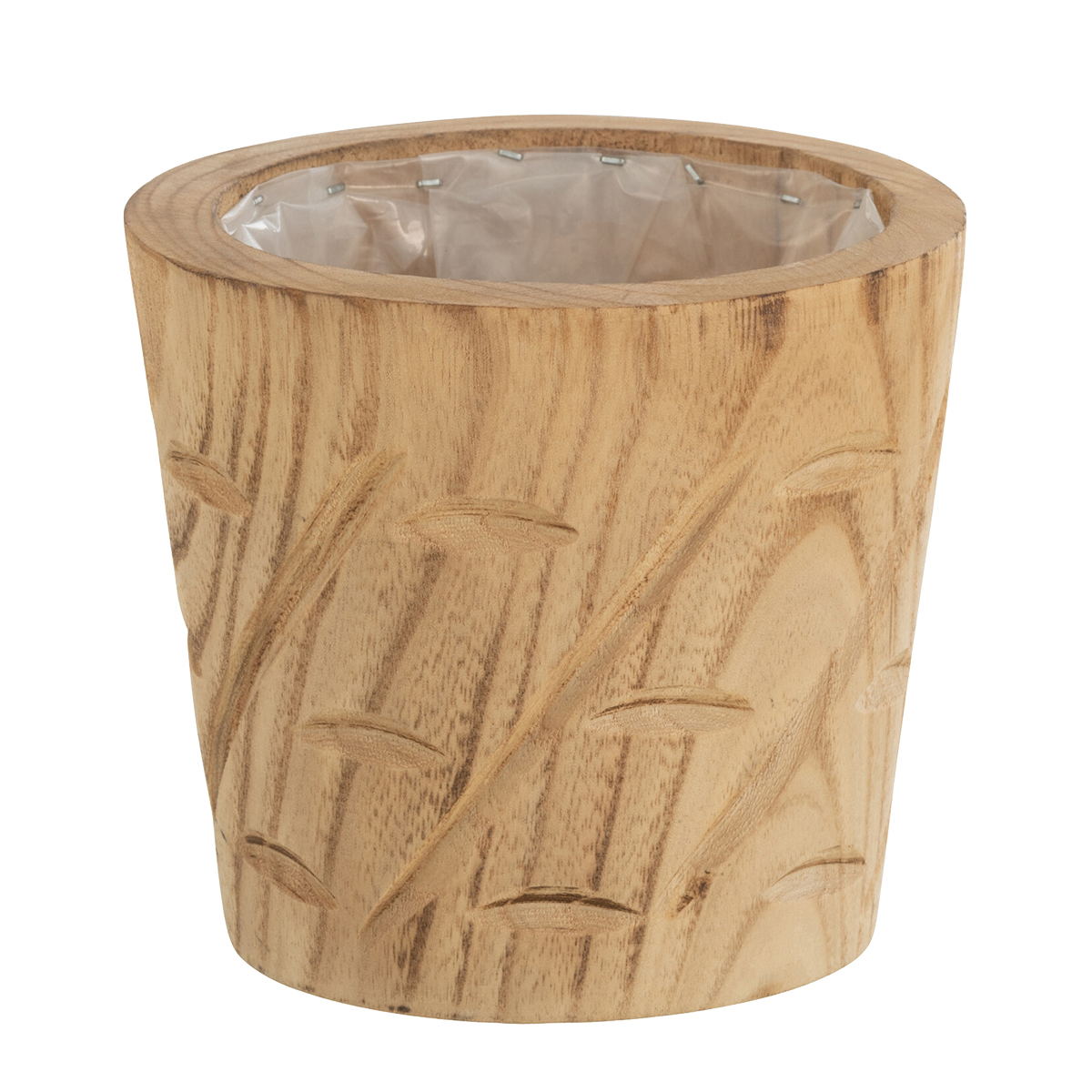 Cache-pot en bois naturel cisel 15 cm