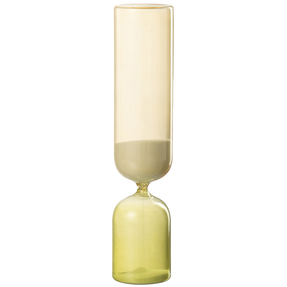 Sablier dco en verre jaune avec sable blanc - 30 minutes