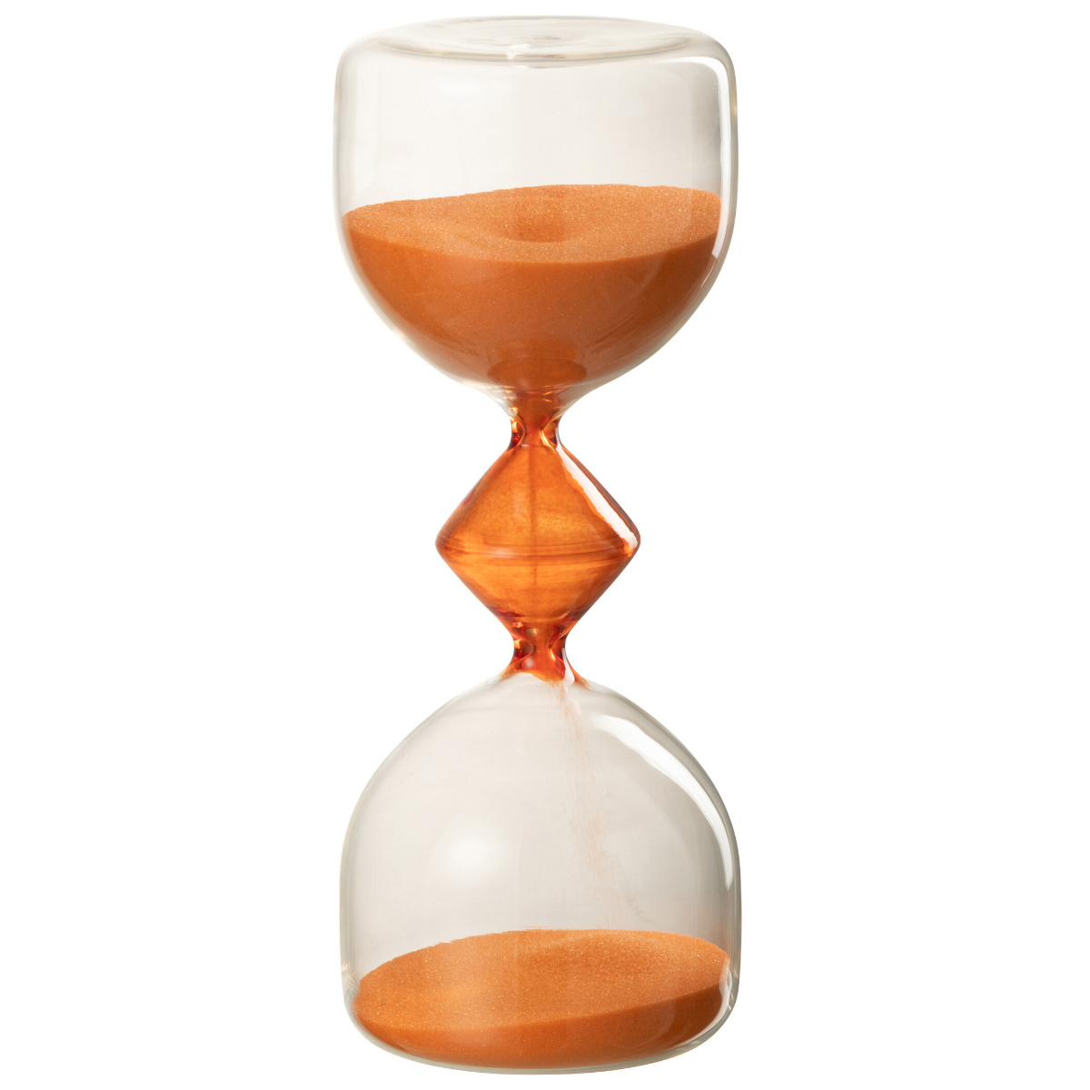 Sablier dco en verre avec sable orange - 10 minutes