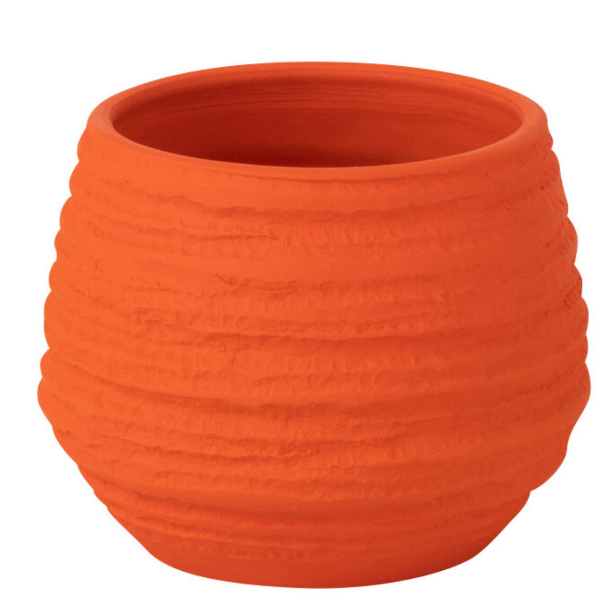 Cache pot orange en cramique Fiesta 14 cm