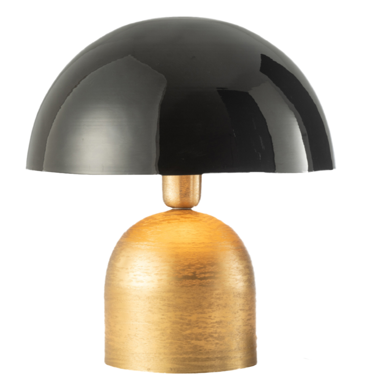 Lampe champignon noir et or en mtal - 36 cm