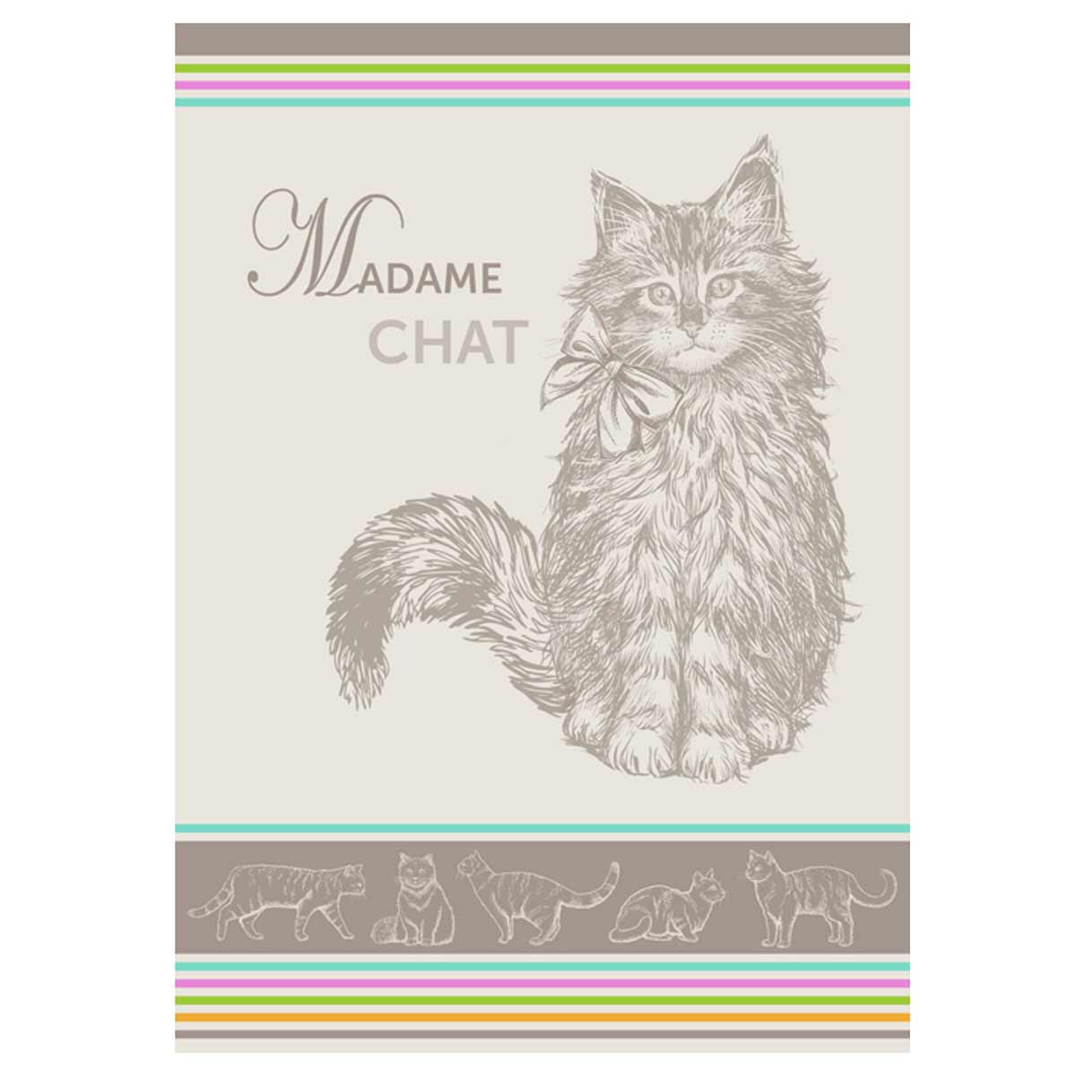 Torchon en coton jacquard 48 x 70 cm - Madame Chat