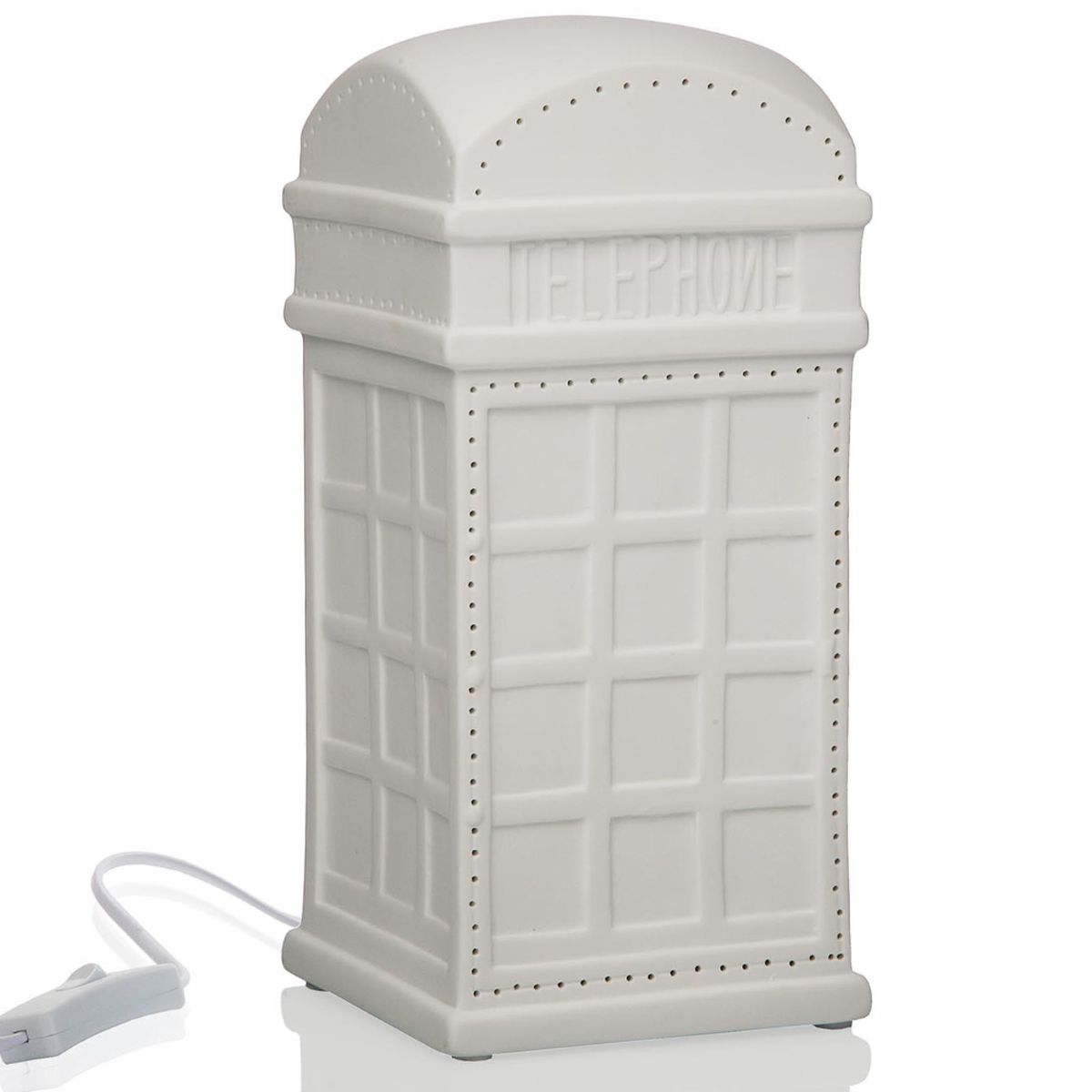 Lampe Cabine tlphonique en porcelaine blanche - 24.5 cm