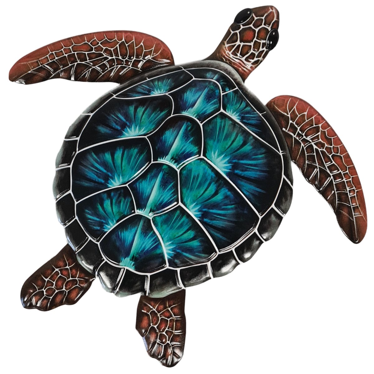 Dcoration murale Tortue en mtal - Multicolore