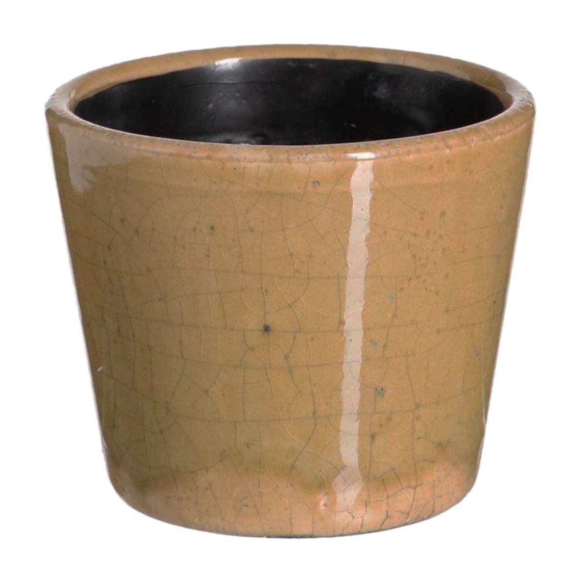 Cache pot aspect vieilli en cramique - Beige