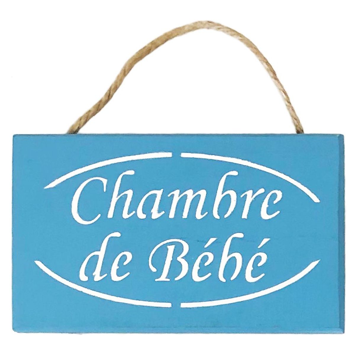 Plaque de porte Chambre de Bb en bois Bleu Azur