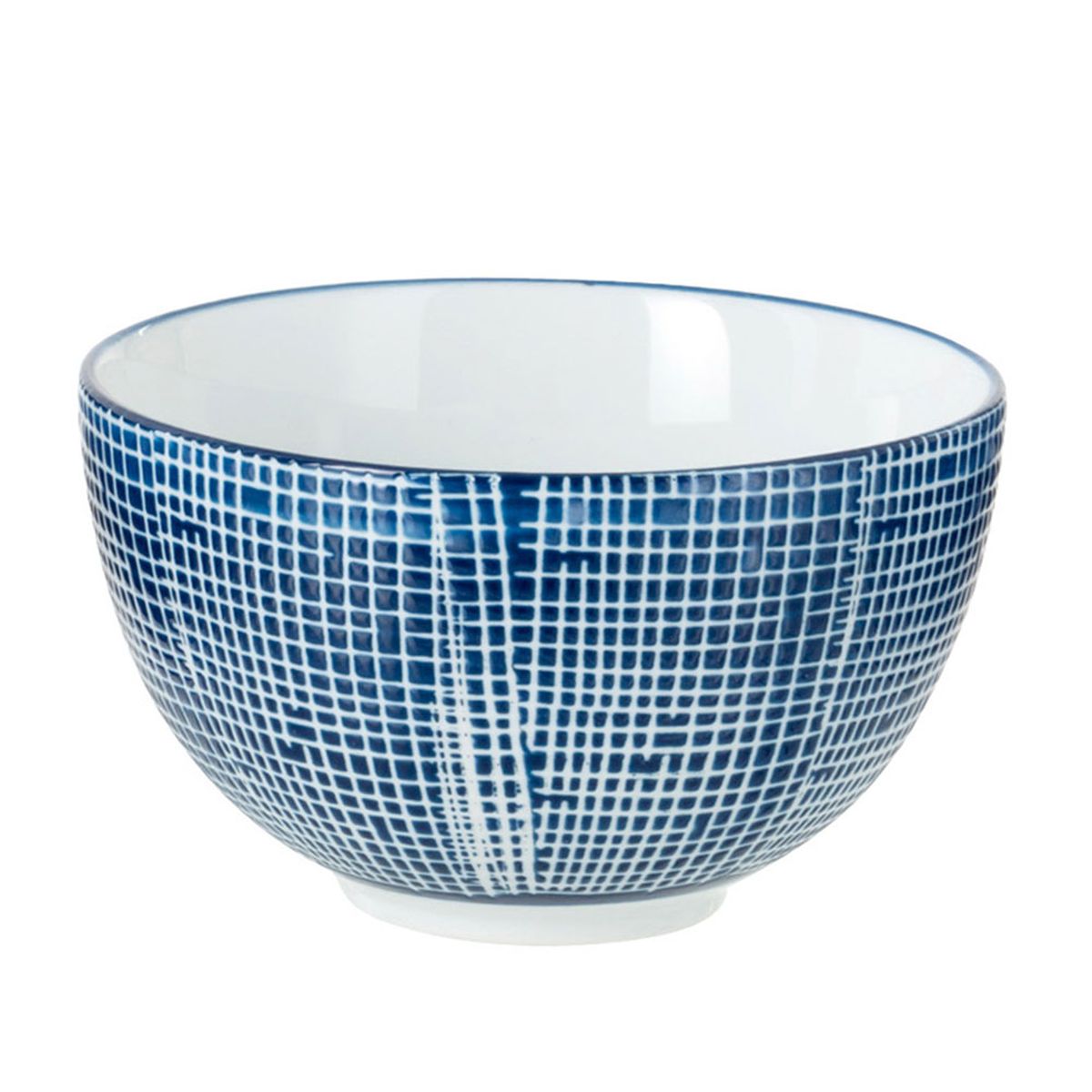 Bol en Porcelaine Bleu - Quadrillage