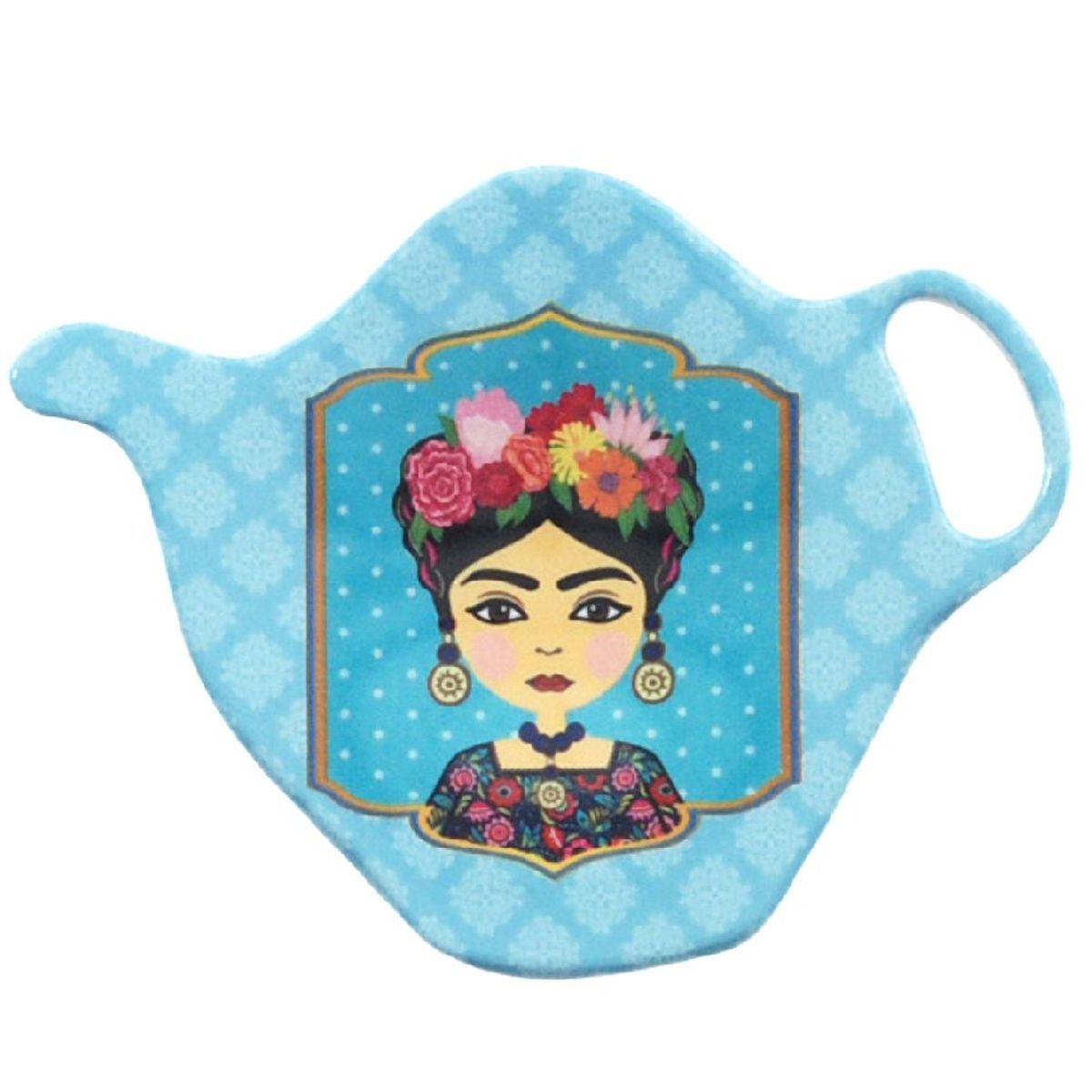 Repose sachet de th Frida Khalo mlamine - Carreaux bleus