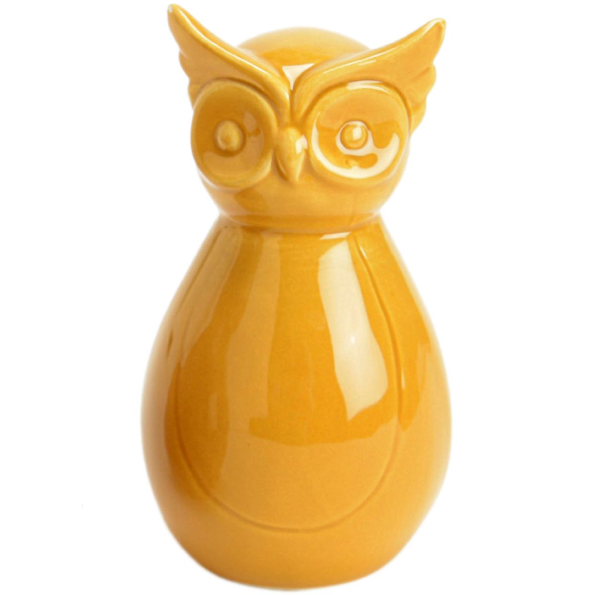 Figurine Deco Hibou Moutarde en cramique 11 cm