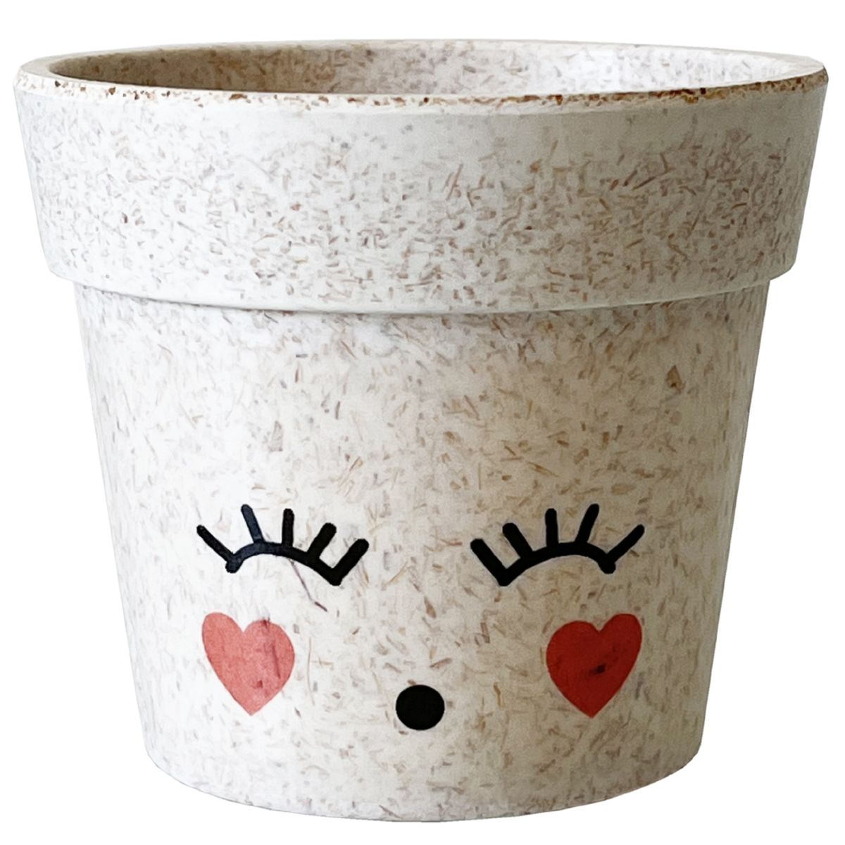 Cache Pot en Fibre de Bambou - Petits coeurs