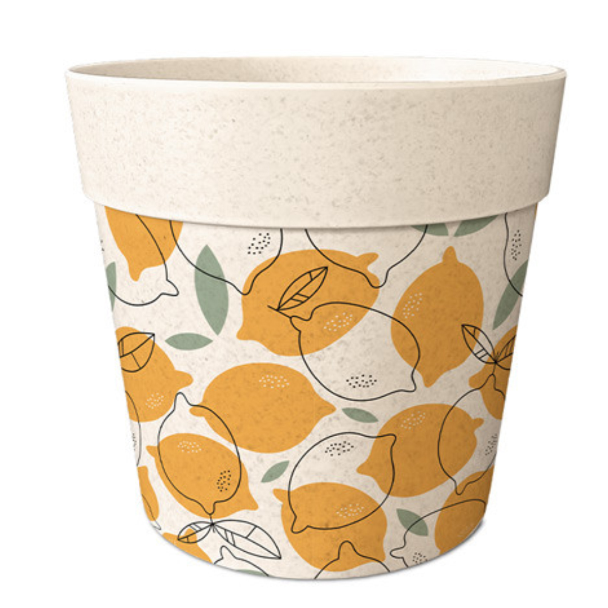 Cache Pot en Fibre de Bambou - Citrons 8.5 cm