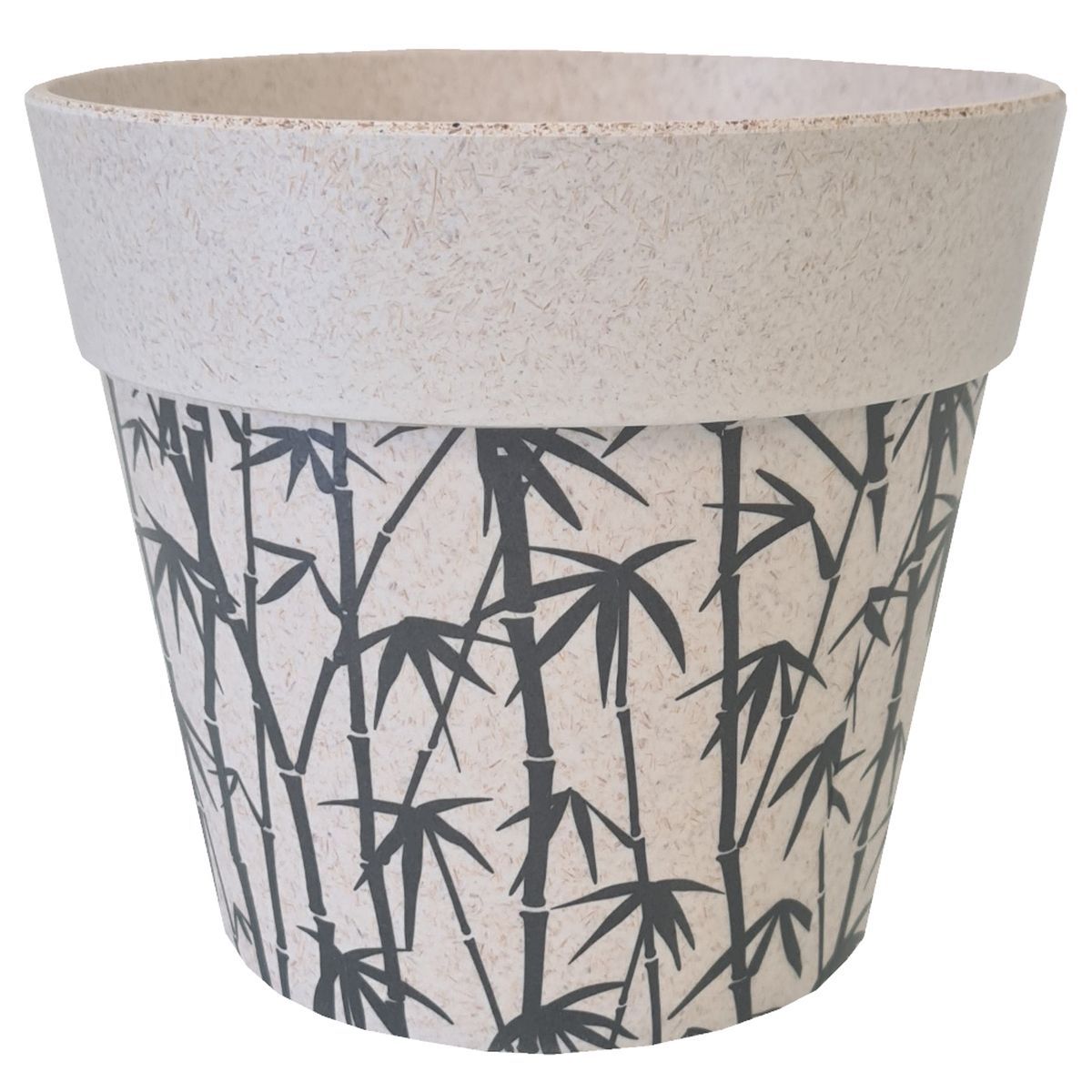 Cache Pot en Fibre de Bambou - Motif Bambous - 12 x 13.8 cm